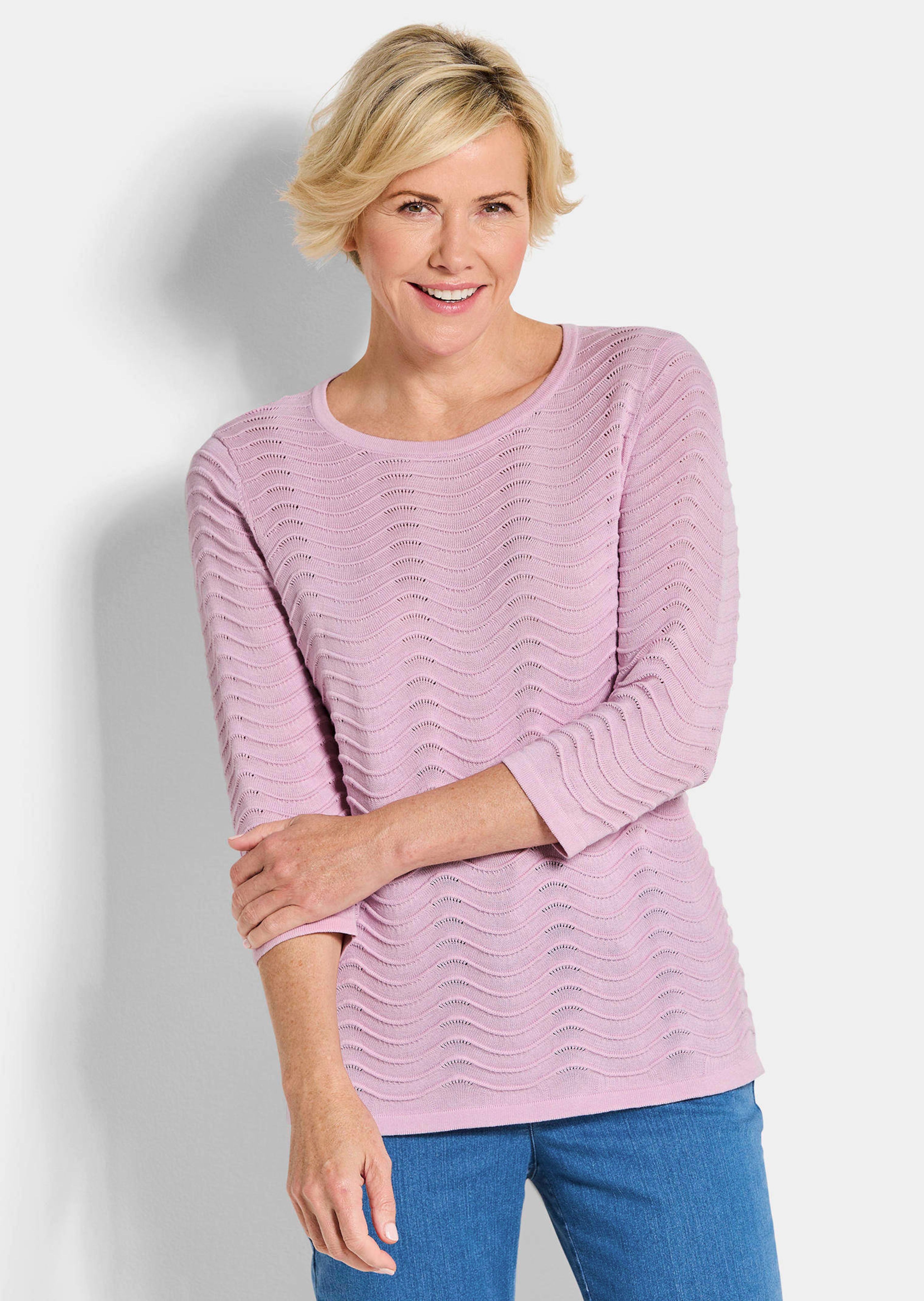 Strickpullover mit Wellenstruktur