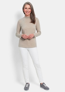 Langarmshirt mit Stehkragen aus Baumwolle thumbnail 2
