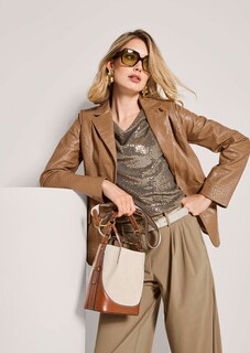 Blazer en cuir à effet croco thumbnail 5