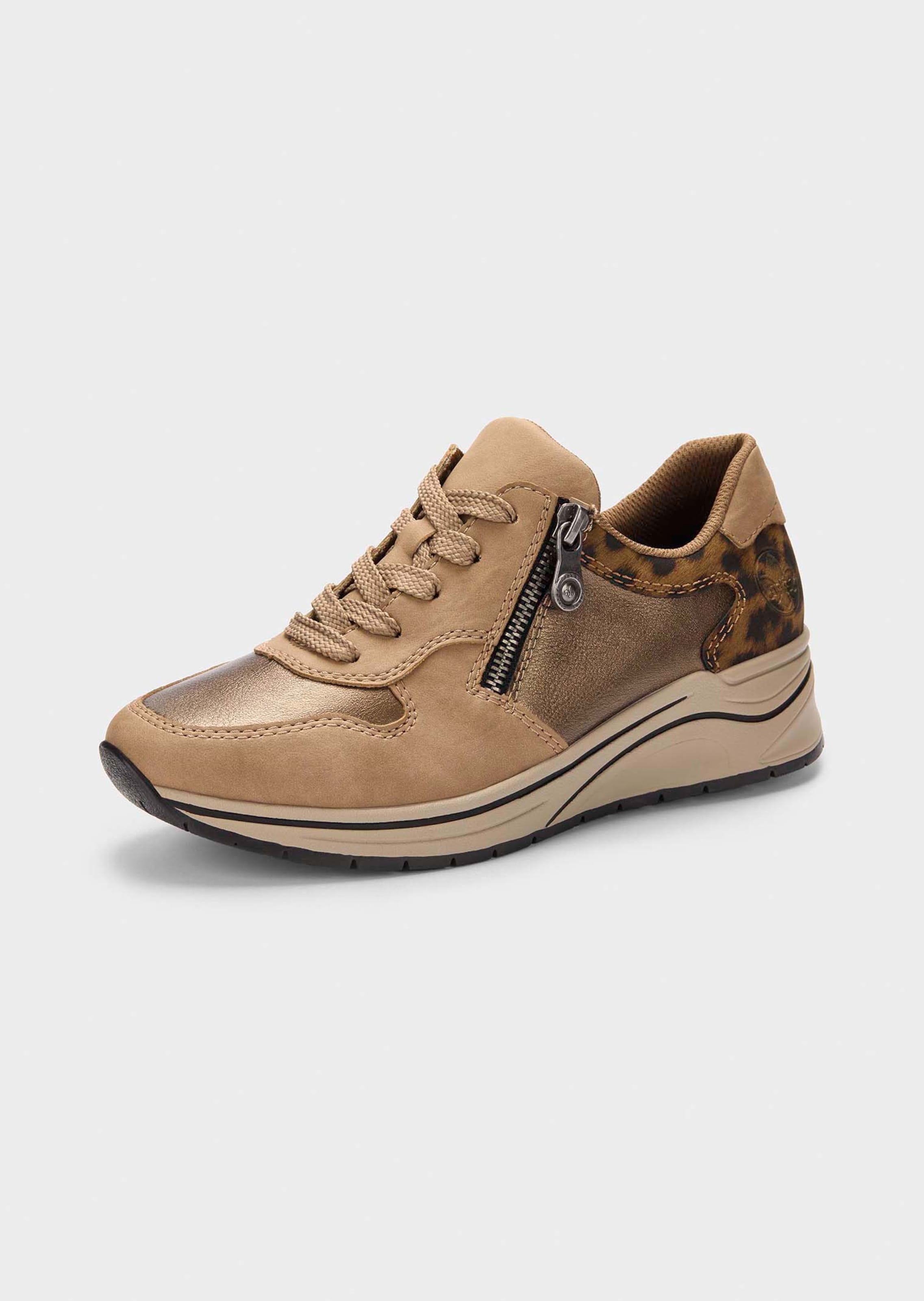 Sneakers avec imprimé animalier et détails métallisés