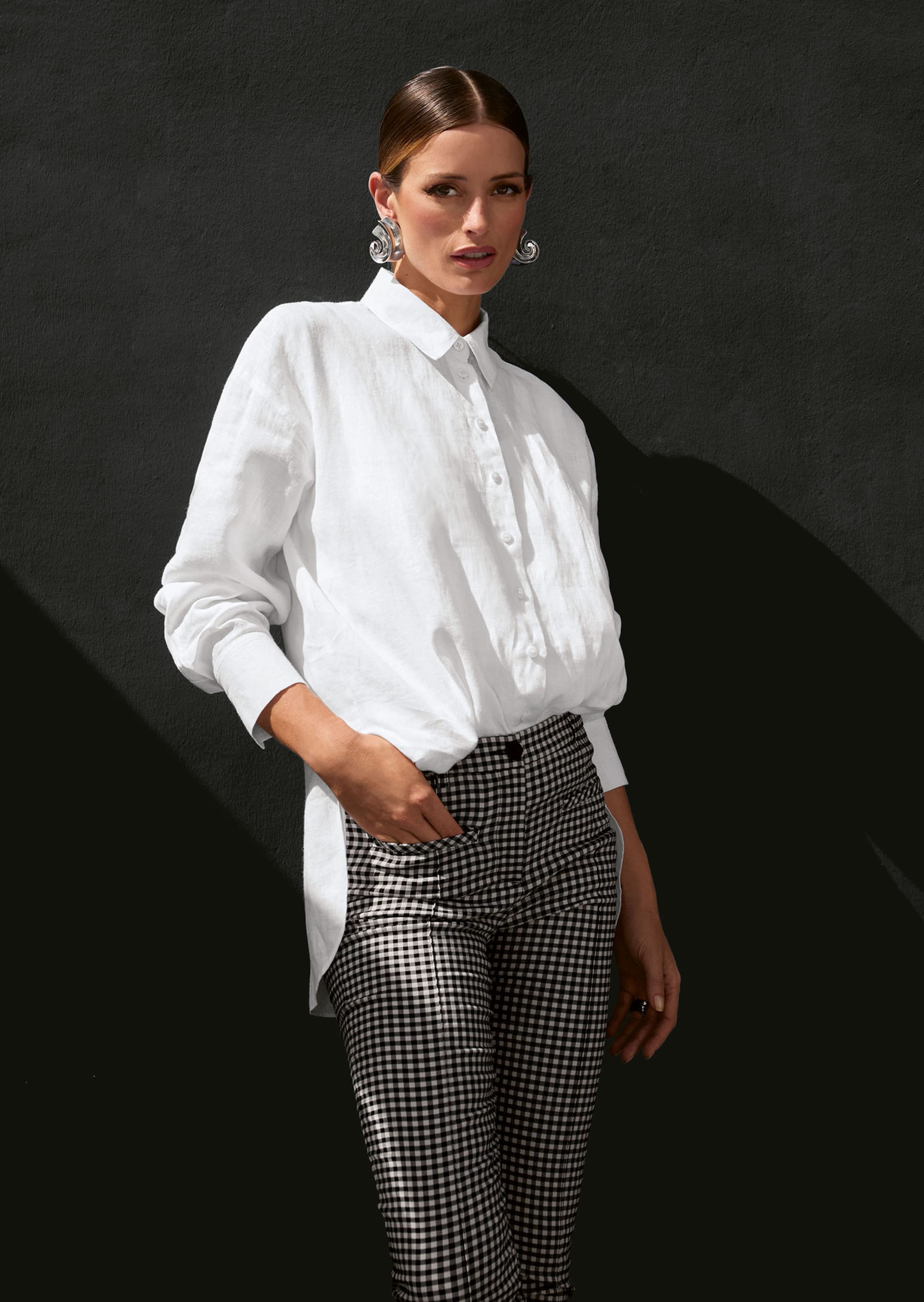 Leinenhemd im Oversize-Look
