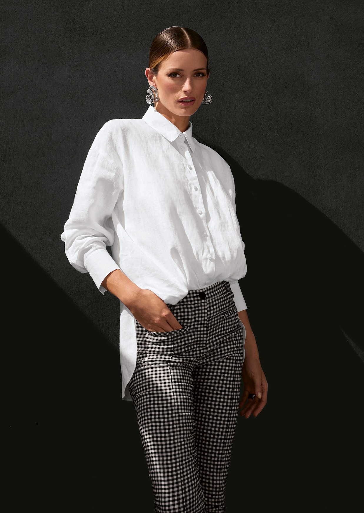 Leinenhemd im Oversize-Look