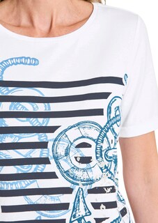 Maritimes Jersey-Shirt mit Glanzdetails thumbnail 5