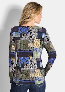 T-shirt en jersey avec imprimé patchwork thumbnail 3