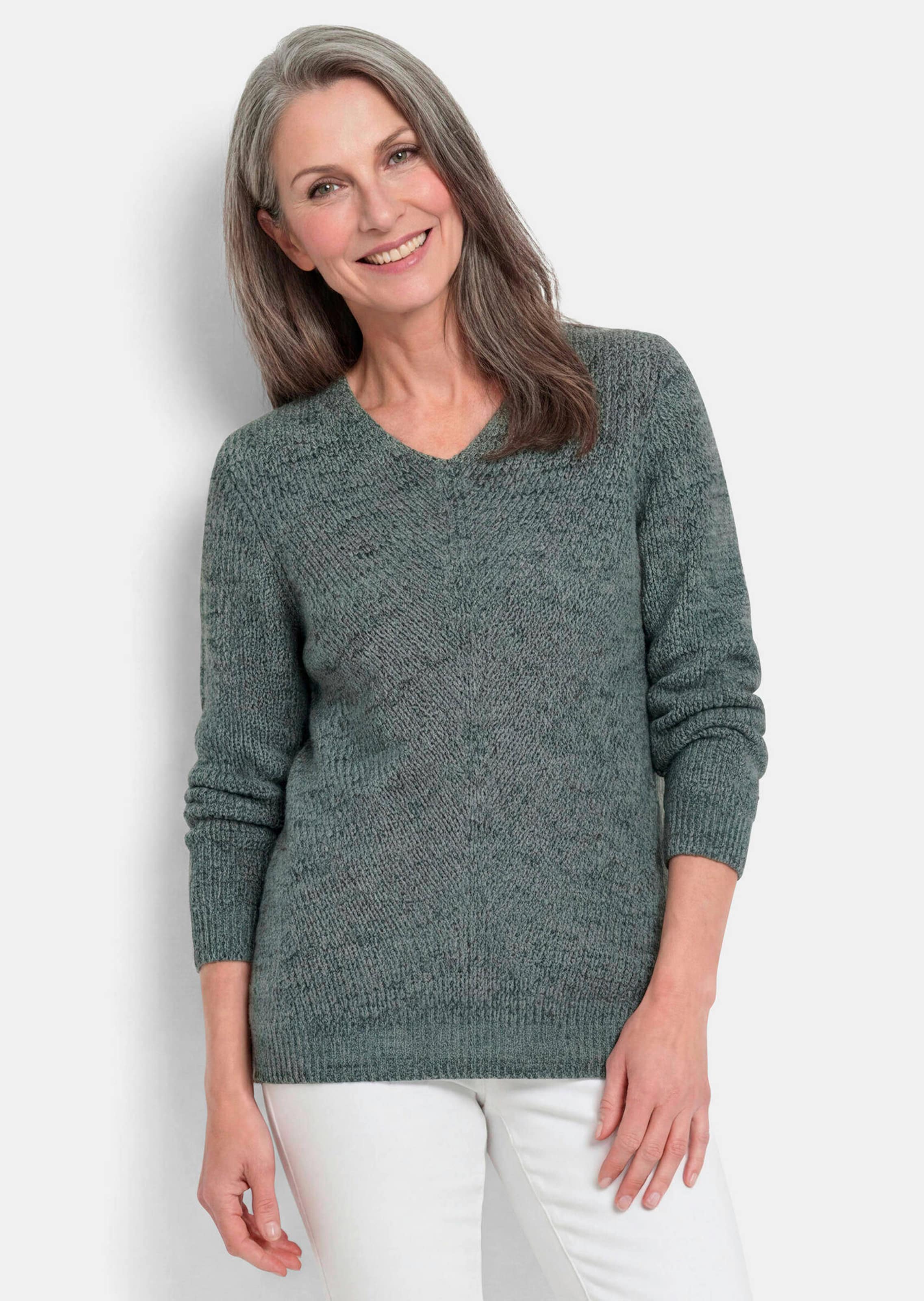 Strickpullover mit nahtlosem V-Ausschnitt