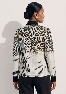 Sweatjack met opstaande kraag en animalprint thumbnail 4