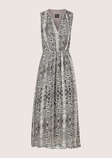 Ärmelloses Chiffonkleid mit Snake-Print thumbnail 7