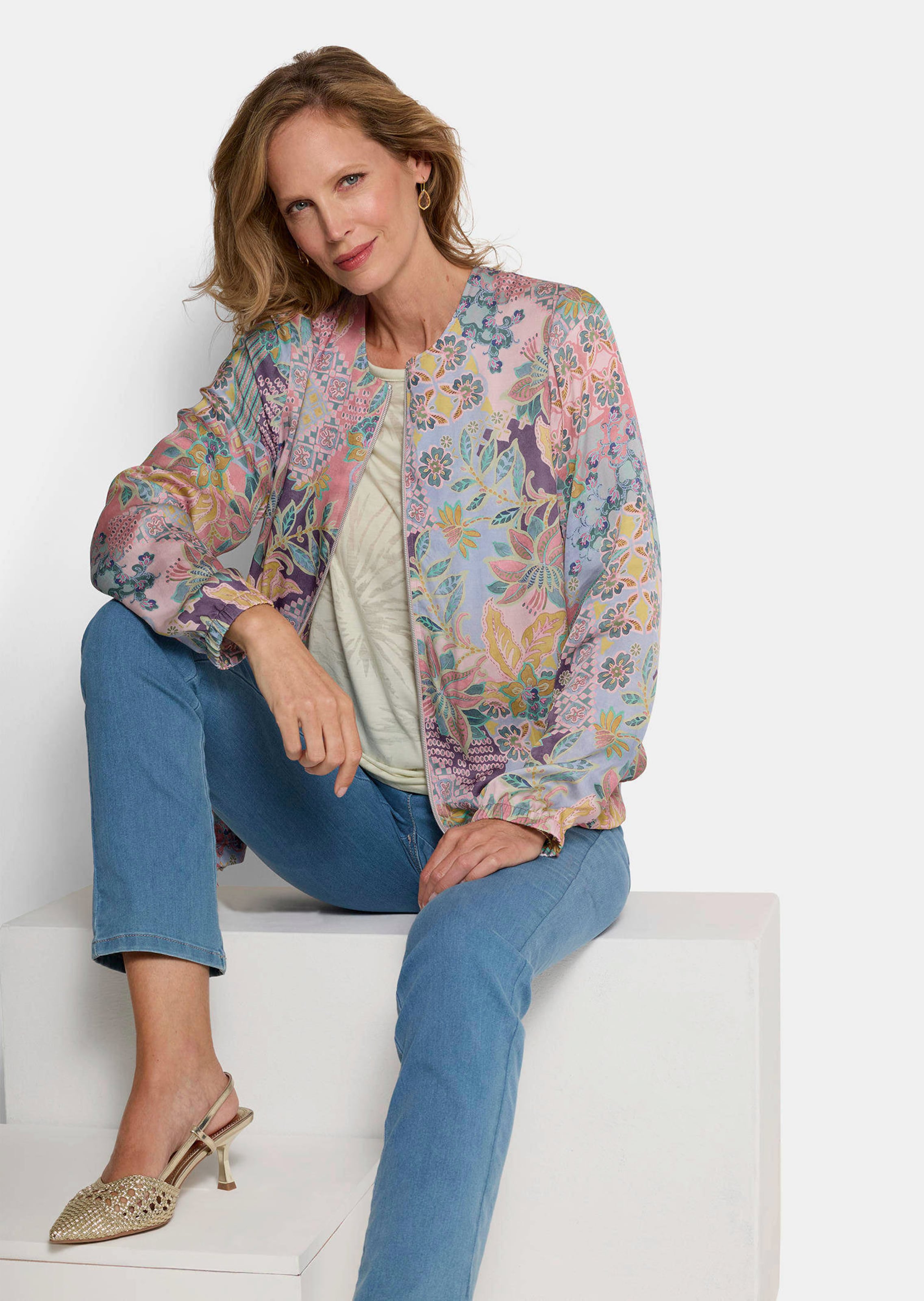 Lichte blouson van viscose-satijn thumbnail 4