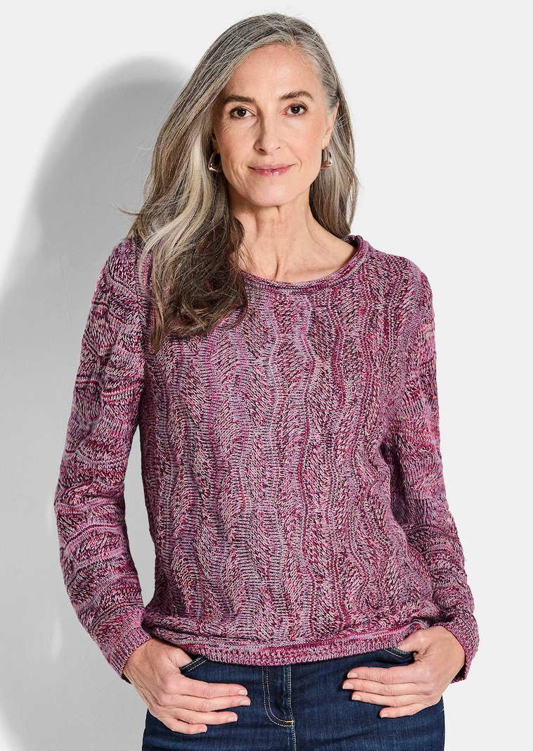 Pull en tricot à motif ondulé