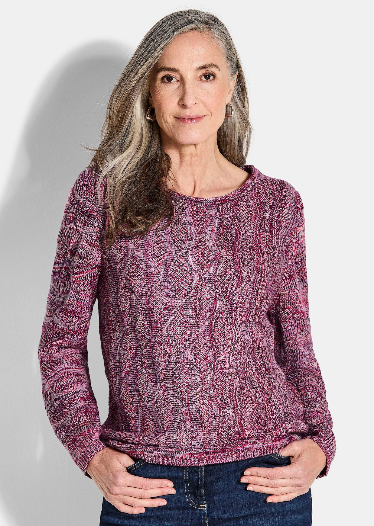 Tricot pullover met golfpatroon