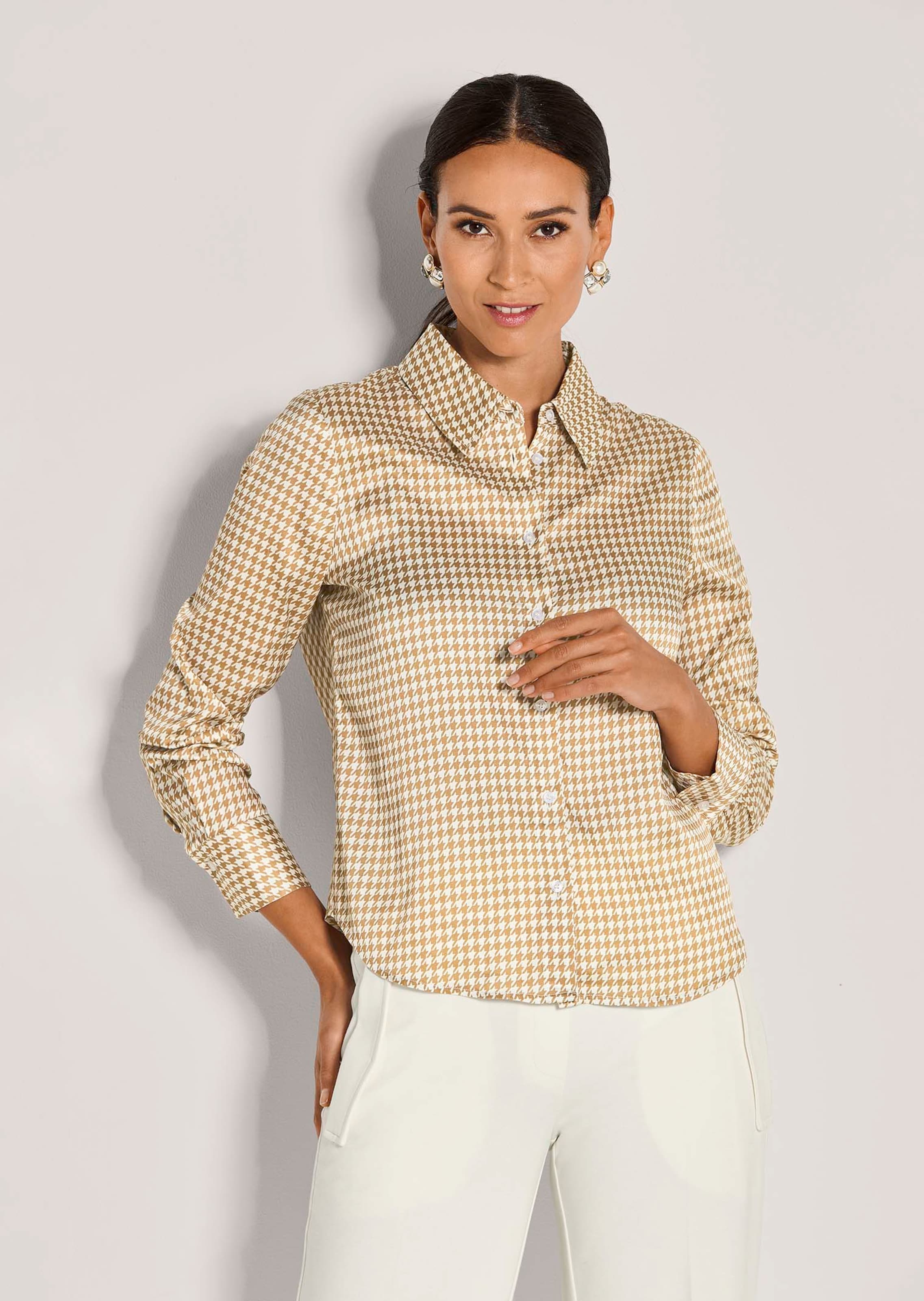 Overhemdblouse met pied-de-poule-motief