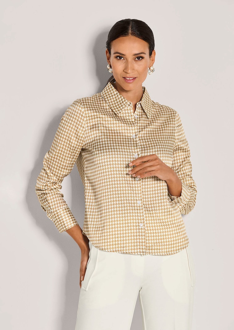 Overhemdblouse met pied-de-poule-motief