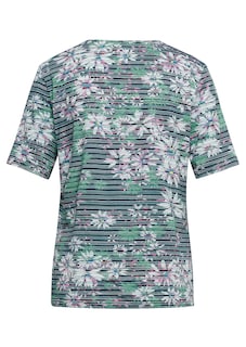 Bequemes Druckshirt in Blumen-Ringeloptik thumbnail 7
