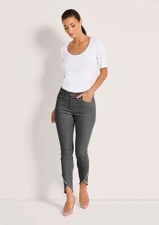 Slim-fit jeans with frayed hem thumbnail 2