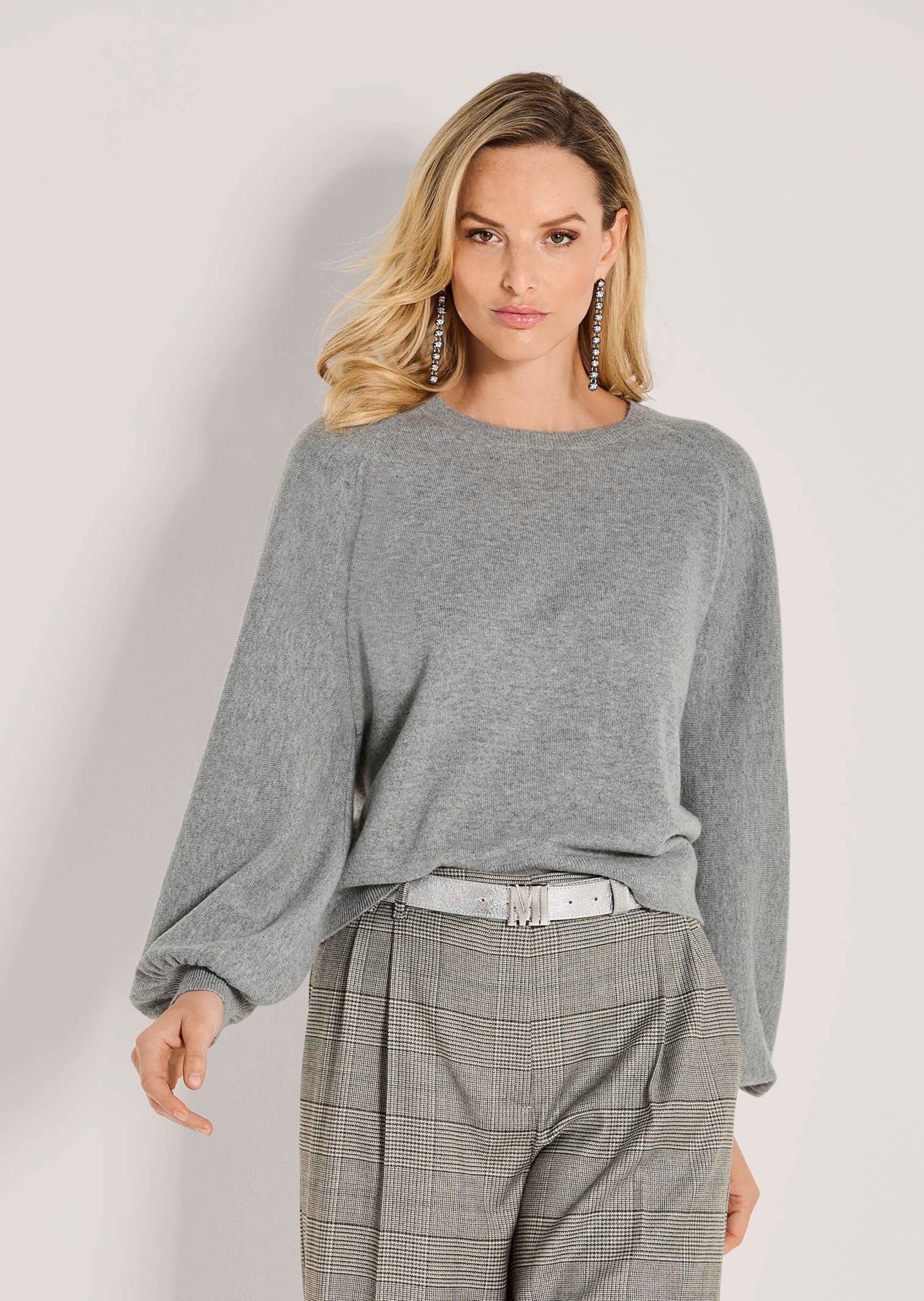 Rundhals-Pullover mit Kaschmir