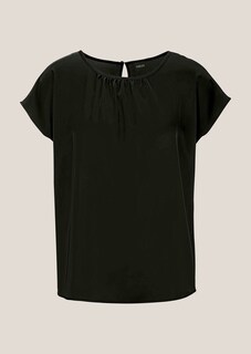 Kurze Satin-Bluse in trendstarker A-Linie thumbnail 7