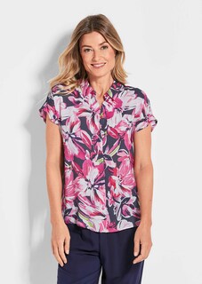 Gedessineerde blouse met bloemenmotief thumbnail 1