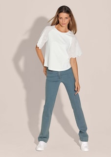 Kurzes Blusen-Shirt im Material-Mix thumbnail 3