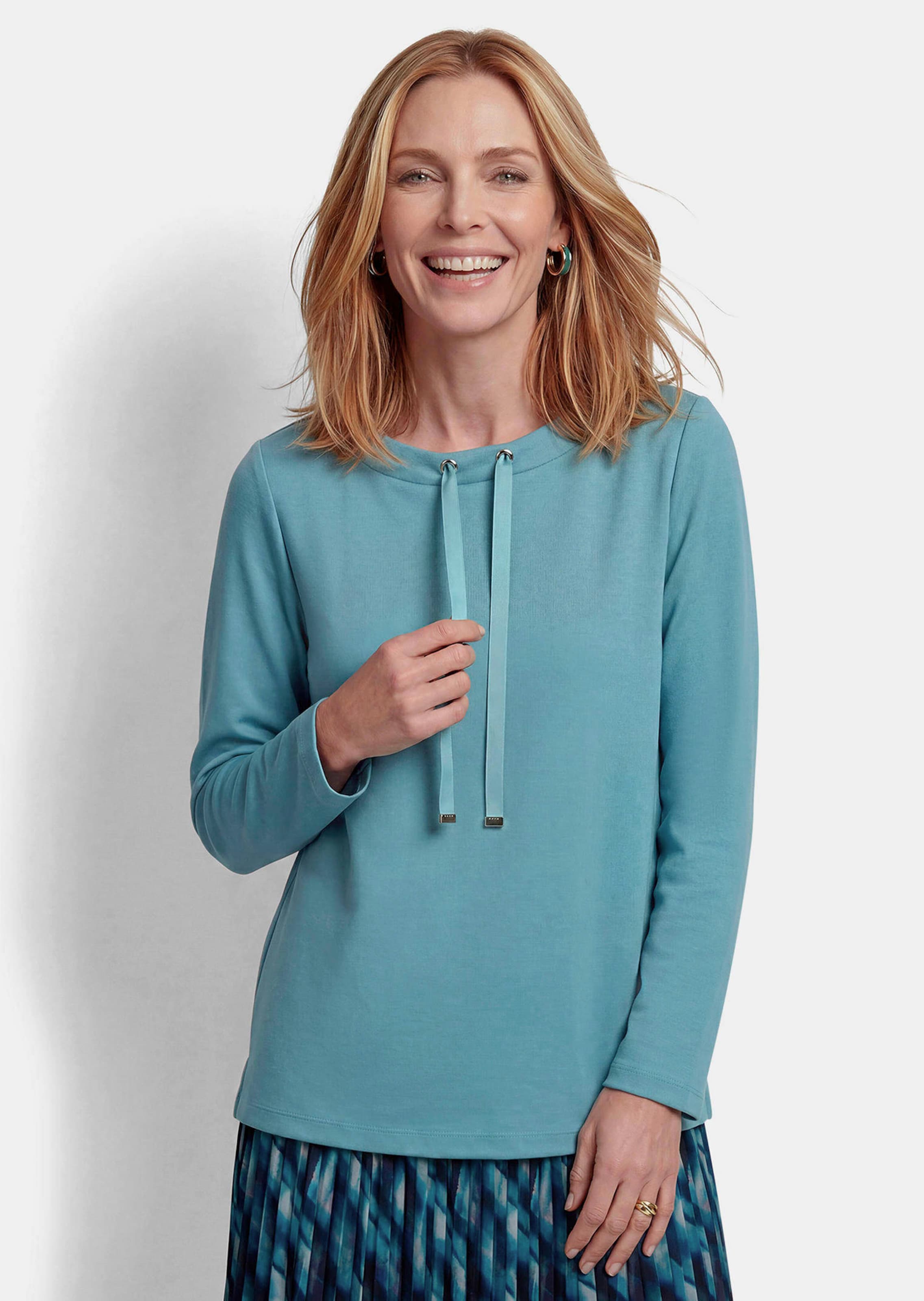 Sweatshirt met decoratief koord bij de boothals