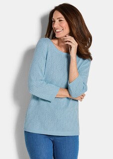Katoenen pullover met 3/4-mouwen thumbnail 1