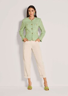 Tweed blazer with fringed edges and subtle shimmer thumbnail 3