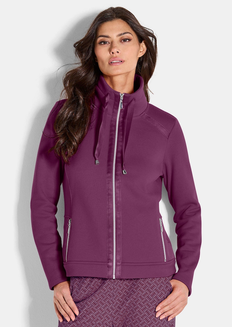 Sweatjacke mit Satin-Bändern