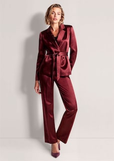 Edler Satin-Blazer mit Bindeband thumbnail 3