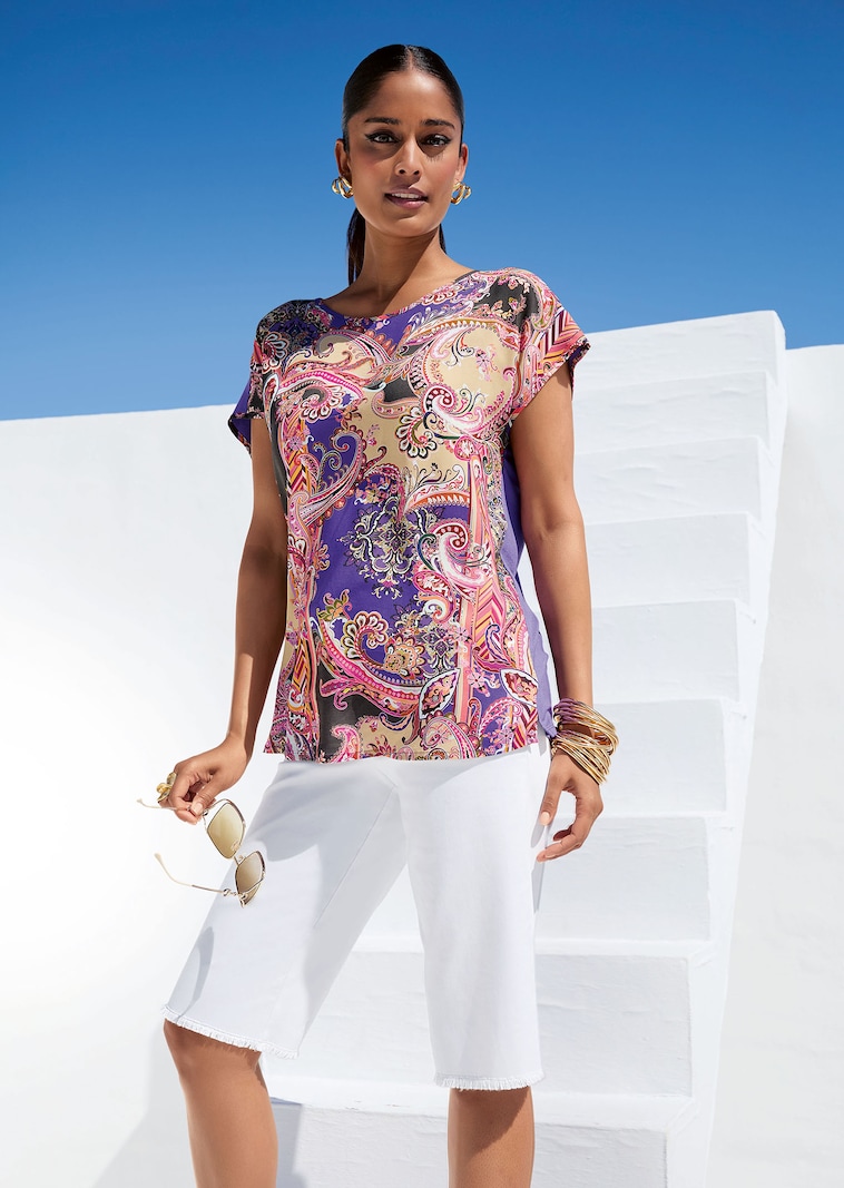 Shirtbluse mit Unikat-Print