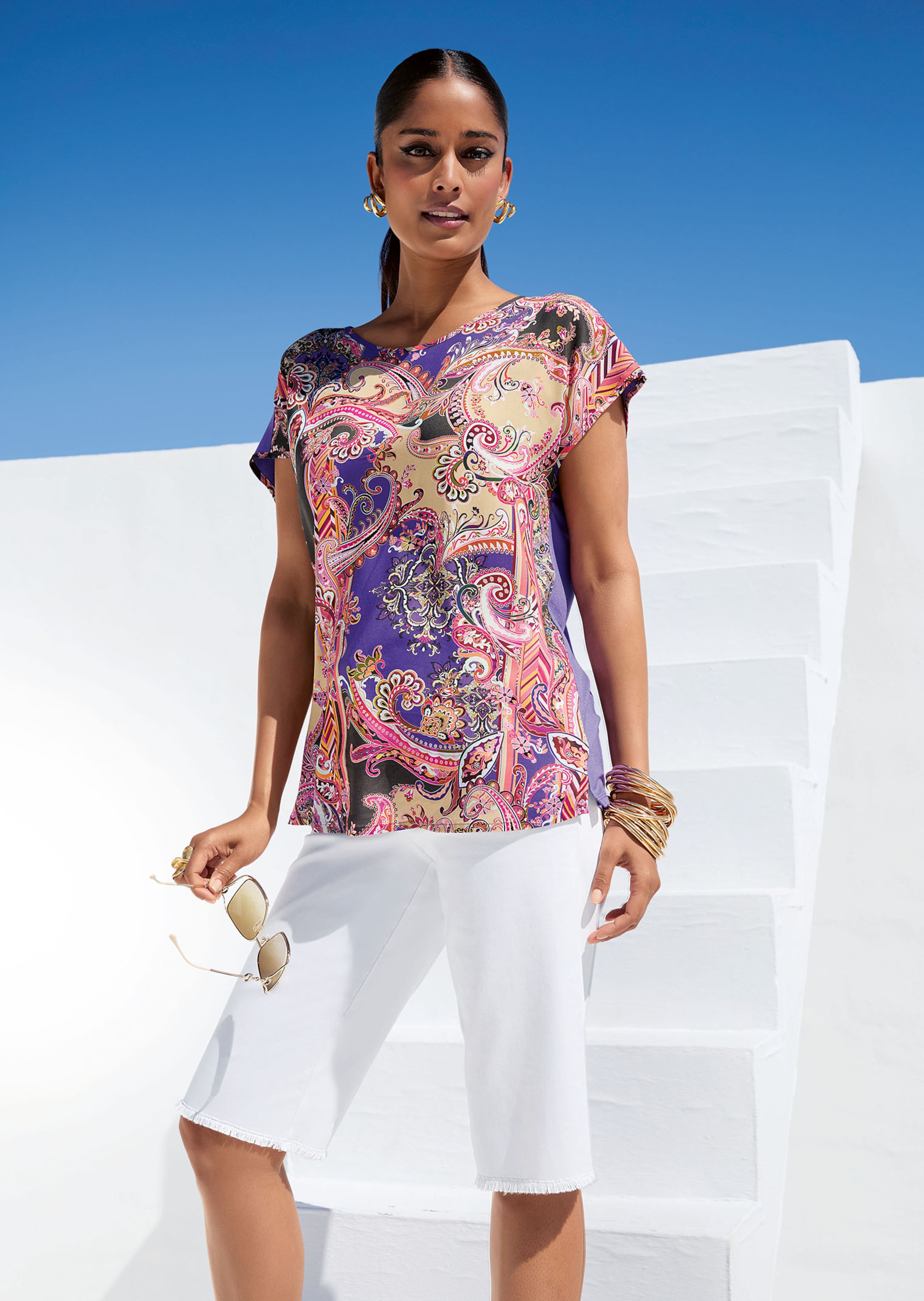 Shirtbluse mit Unikat-Print