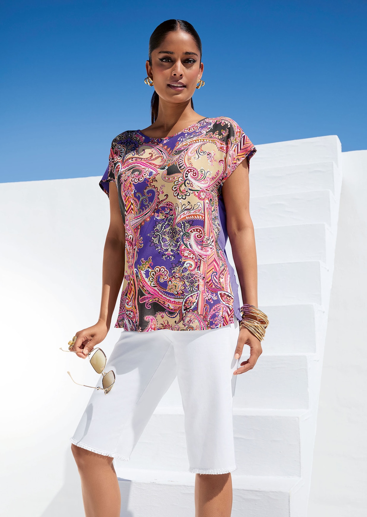 Shirtbluse mit Unikat-Print