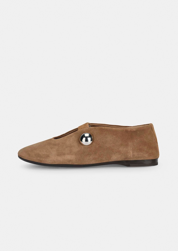 Ballerinas aus samtigem Leder