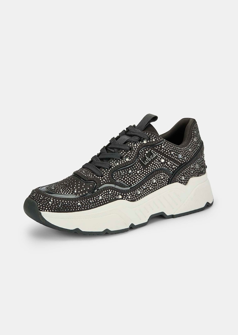 Sneaker im Chunky-Stil mit Glitzersteinchen