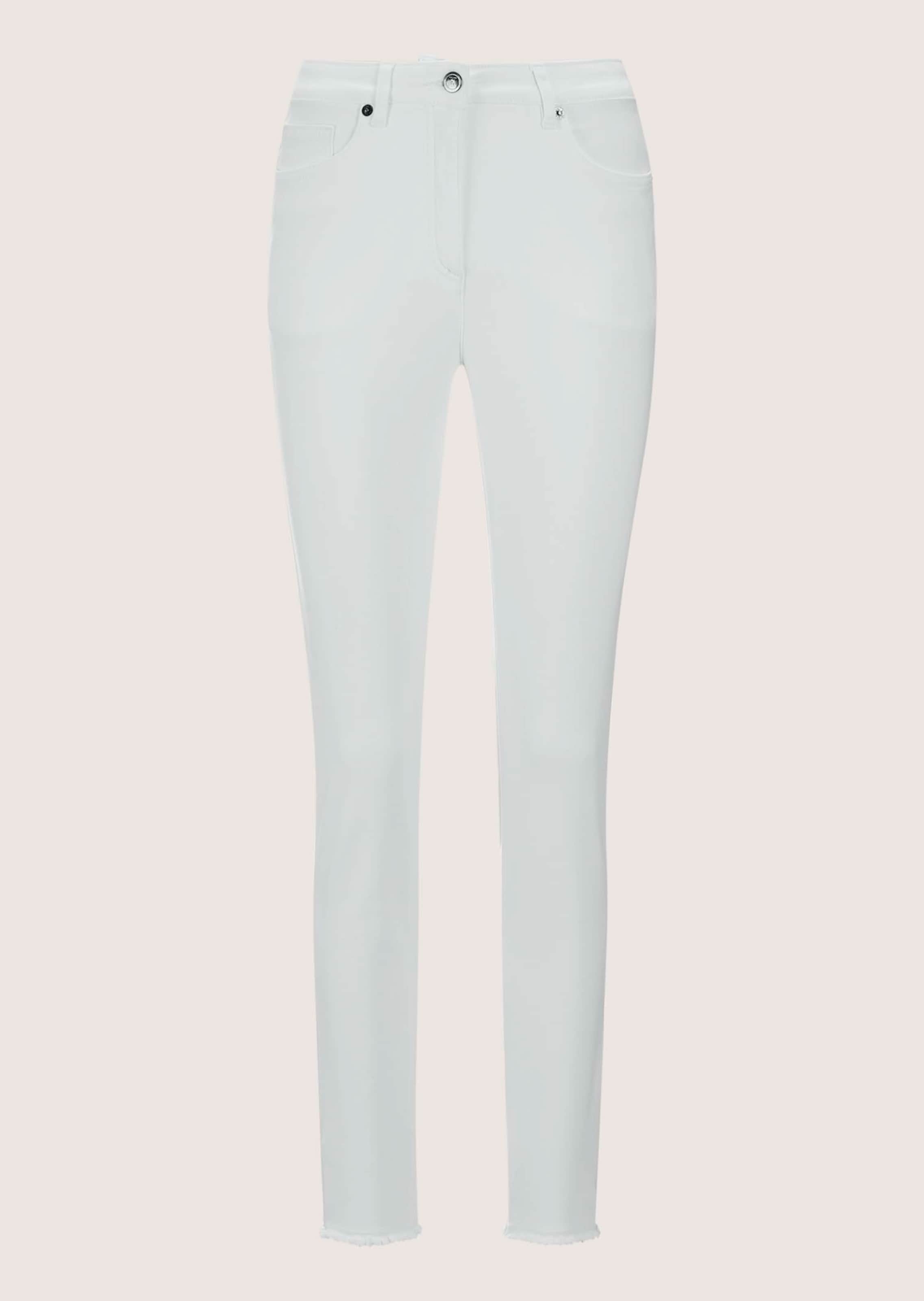Jeans mit feinem Fransensaum