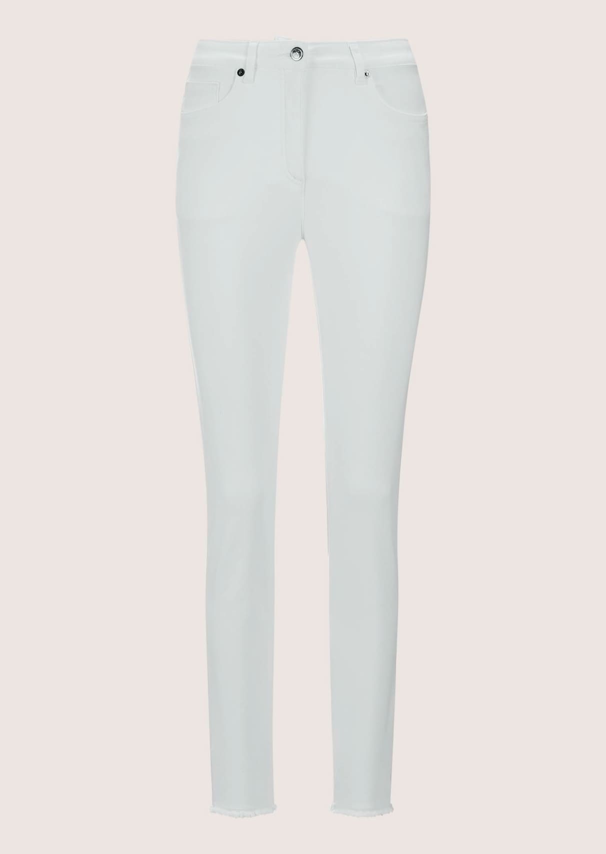 Jeans mit feinem Fransensaum