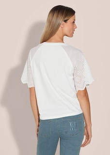 Kurzes Blusen-Shirt im Material-Mix thumbnail 4