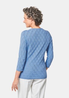 Verzorgde ajour pullover met vrouwelijke accenten thumbnail 2
