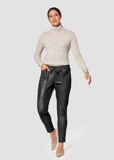 Beschichtete Hose in Lederoptik thumbnail 3