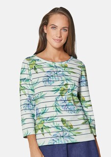 Pullover mit Blätterdruck in Merinoqualität  thumbnail 2