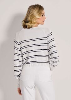 Ringel-Pullover mit Fledermausärmeln thumbnail 4
