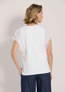 Round-neck top with lace thumbnail 4