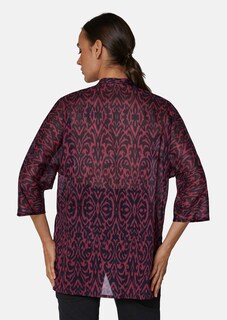 Bluse mit kontraststarkem Print und Fledermausärmeln thumbnail 4