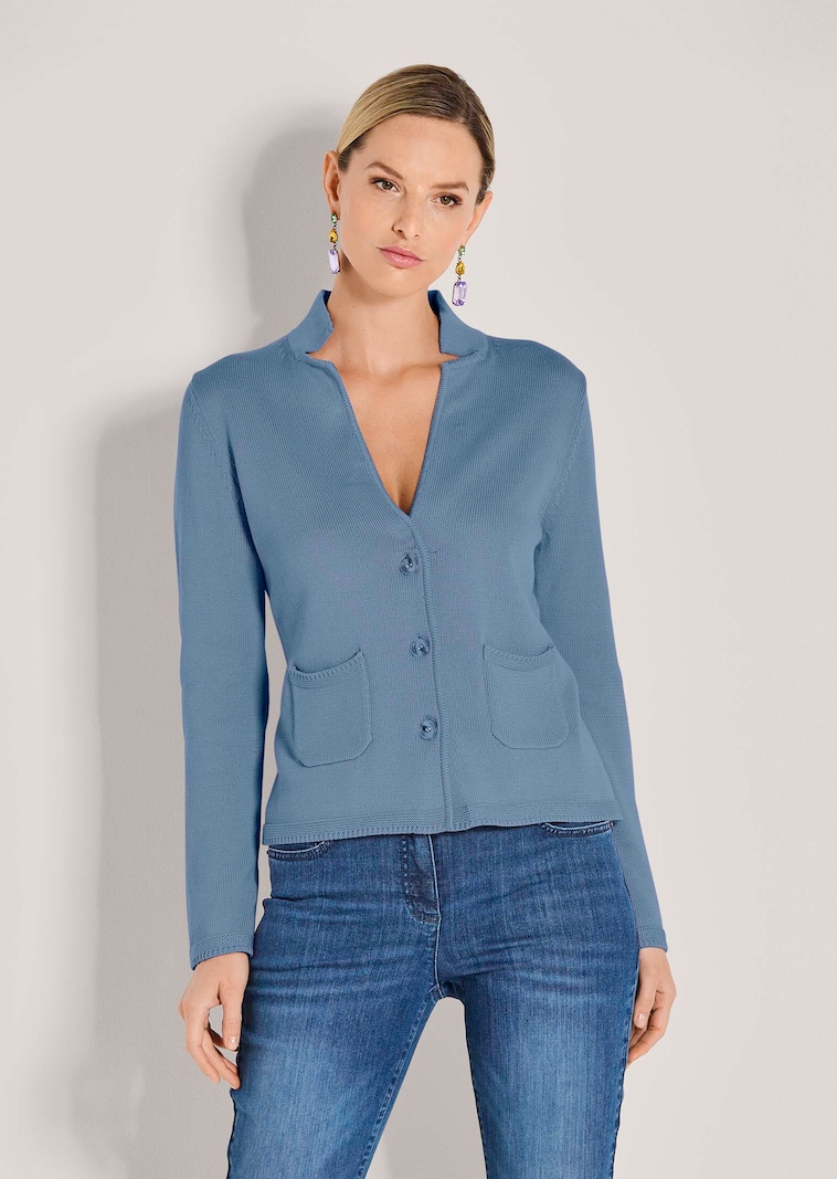 Knitted cotton blazer
