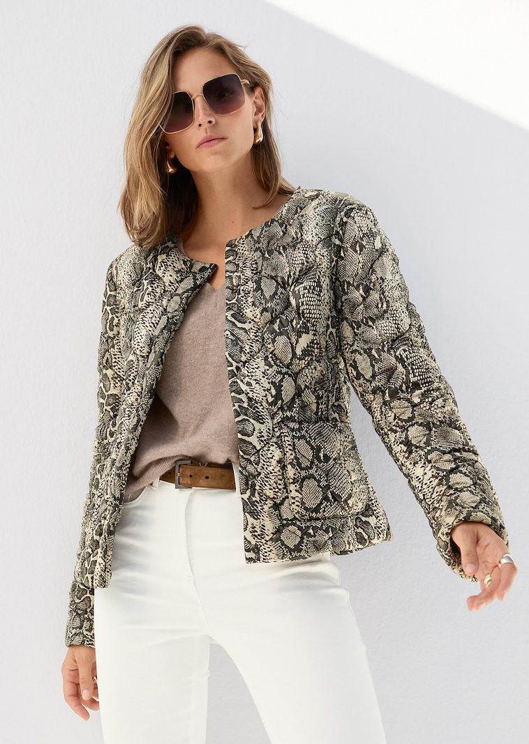 Steppjacke mit Unikat-Print