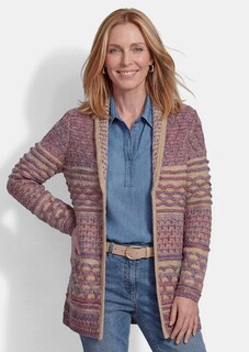 Cardigan avec col châle dans un mélange de motifs thumbnail 1