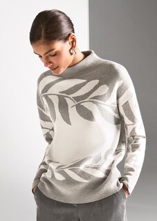 Pull jacquard à motif floral thumbnail 1