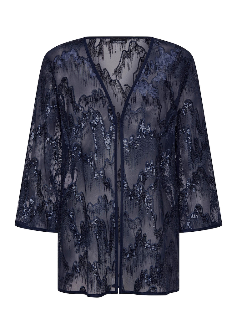 Blusenjacke mit Stickerei und Pailletten