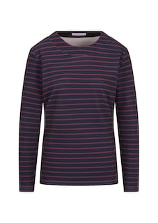 T-shirt rayé facile d'entretien avec encolure arrondie thumbnail 4