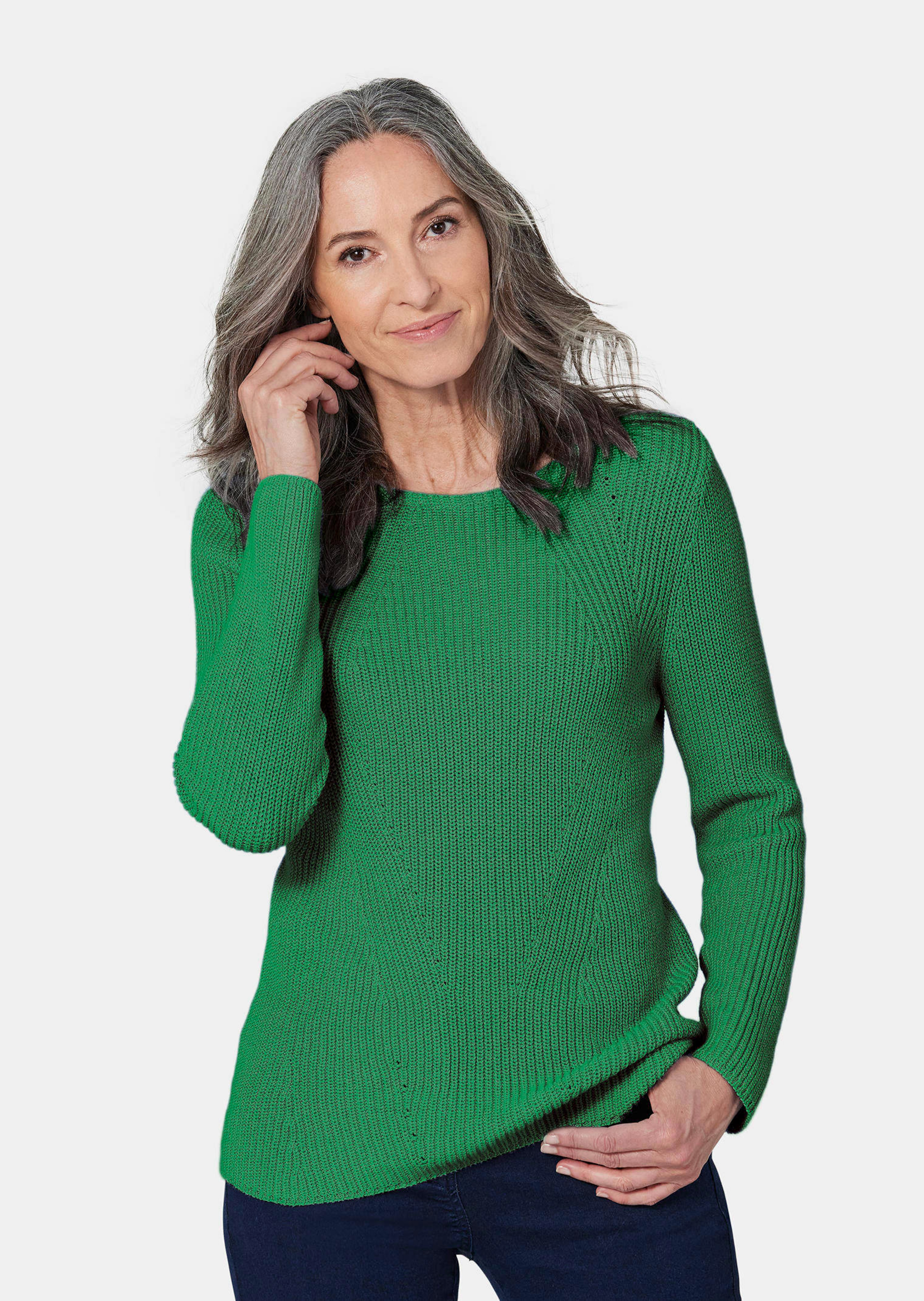 Figurschmeichelnder Pullover aus reiner Baumwolle