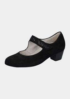 Escarpins en cuir nubuck avec petits strass scintillants thumbnail 1