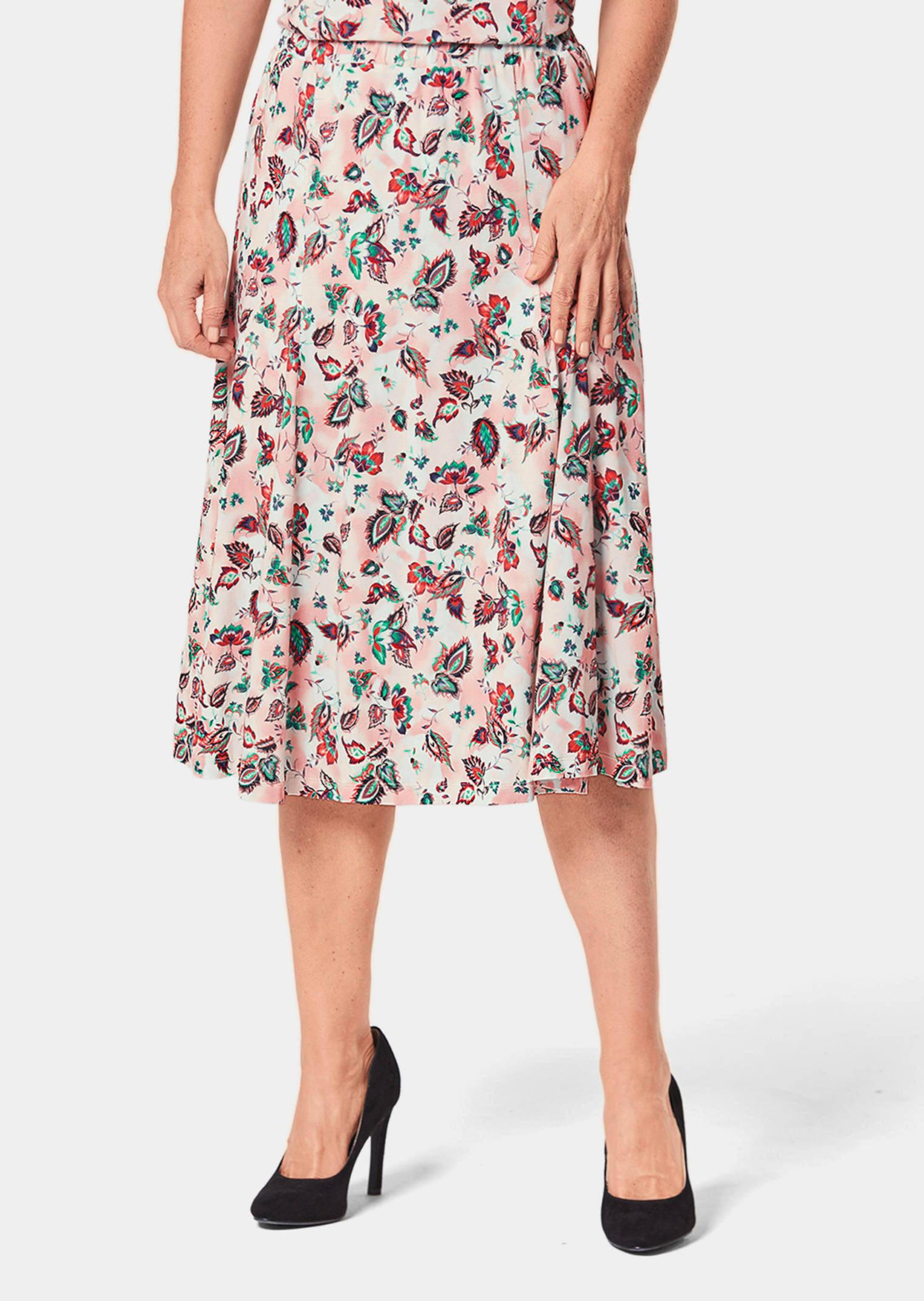 Comfortabele, gedessineerde rok met rondom elastische tailleband